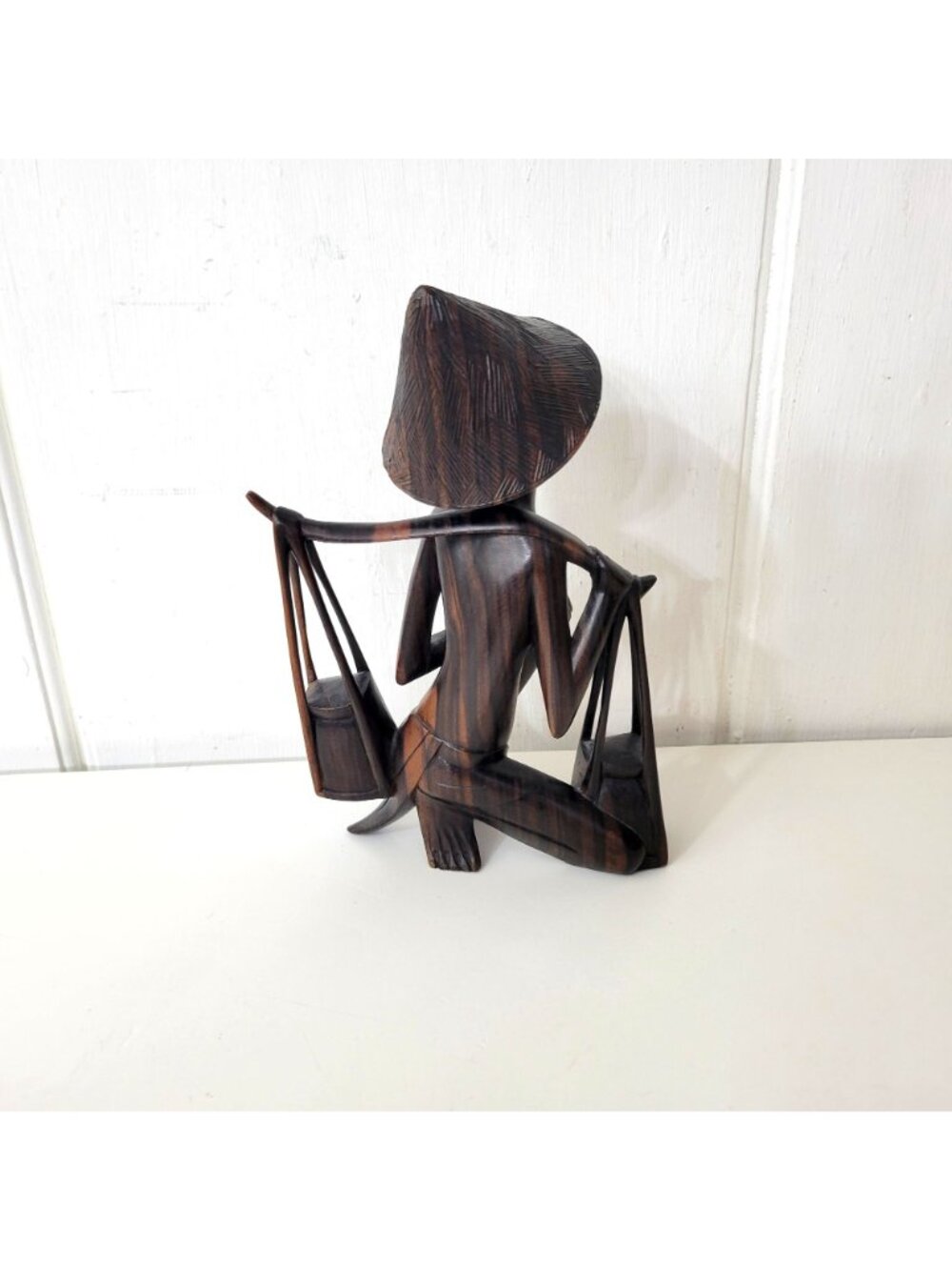 Iron Wood Figurine Rice Farmer - Picture 4 of 8